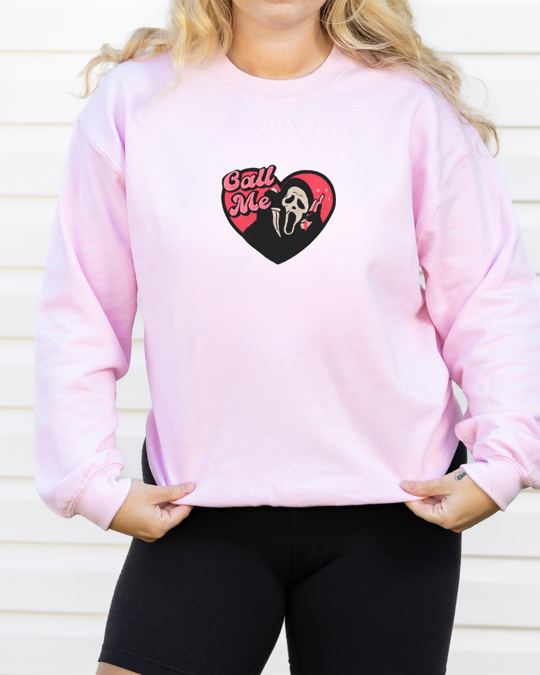 Call Me Embroidered Sweater
