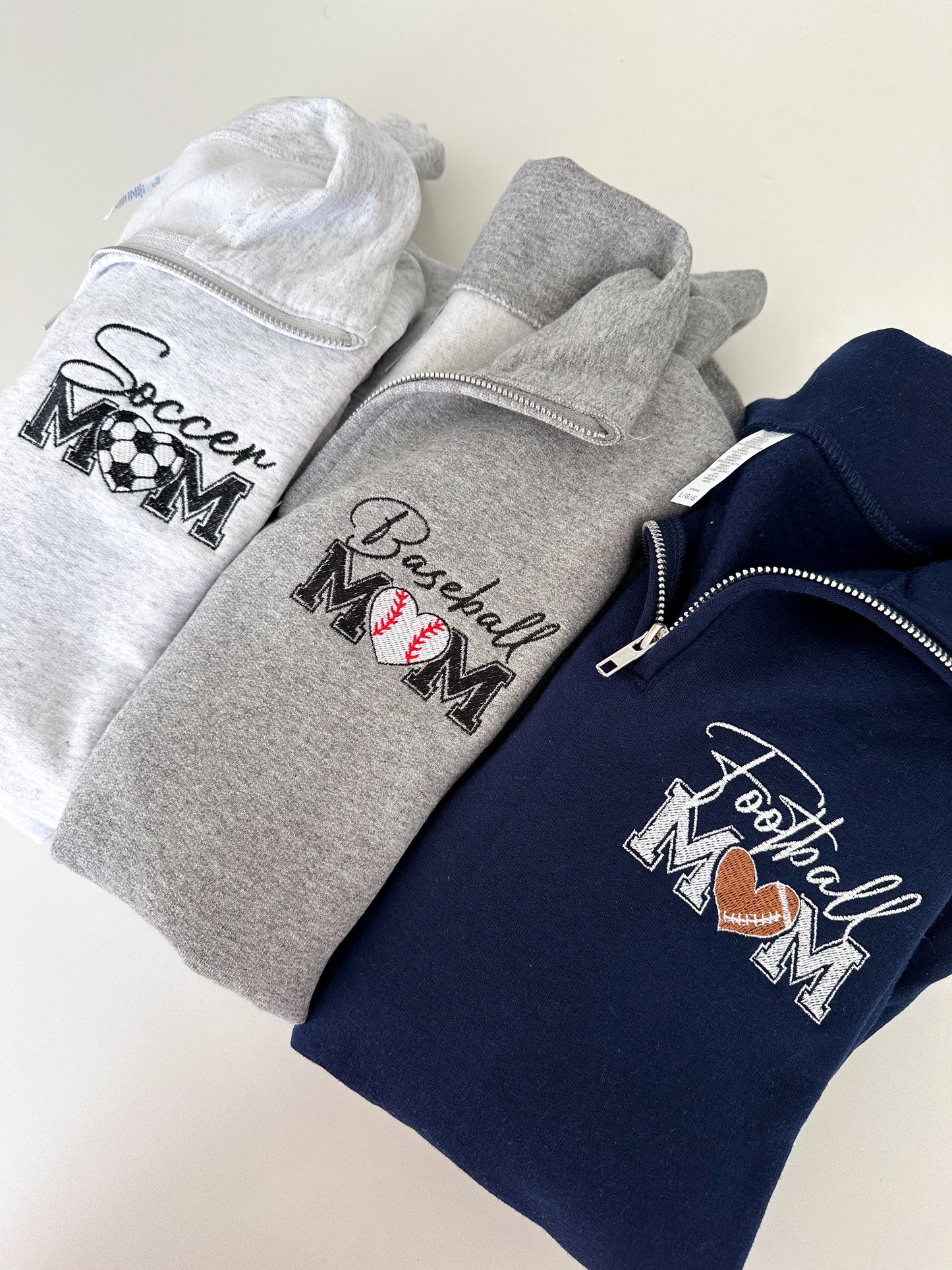 Soccer Mom Embroidered Quarter-Zip Pullover