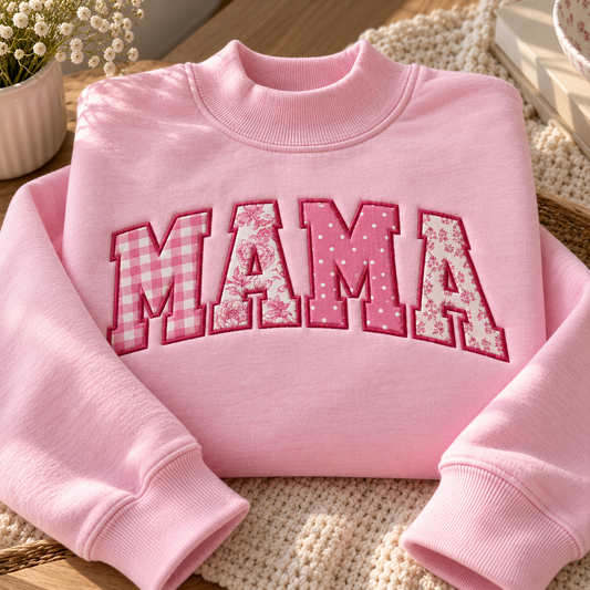 Custom Embroidered MAMA Mockneck Sweatshirt