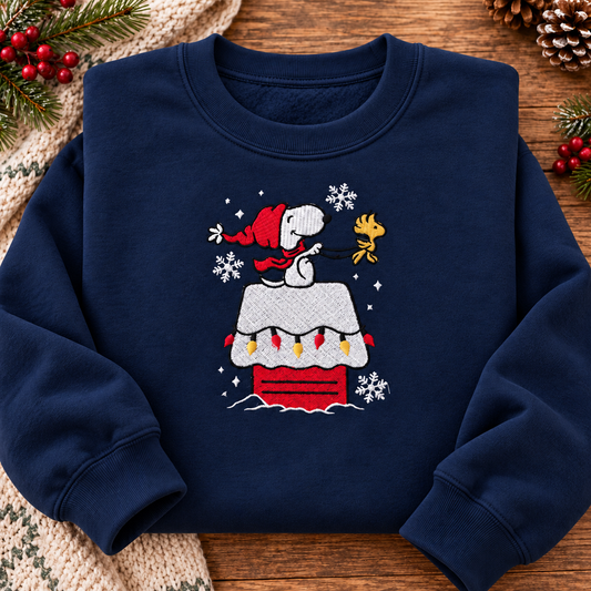 Woodstock x Dog Holiday Embroidered Sweatshirt