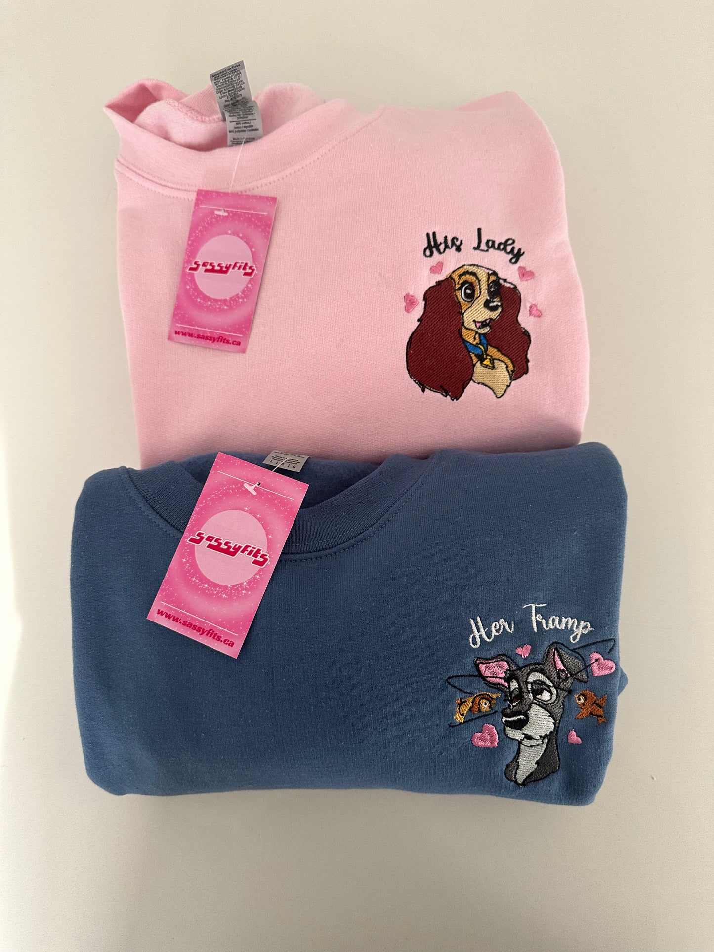 His Lady / Her Tramp Embroidered Crewneck – Couple Inspired Sweatshirts