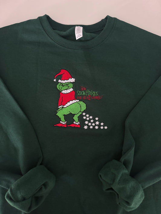 “How Snowflakes Are Really Made” Embroidered Christmas Sweatshirt
