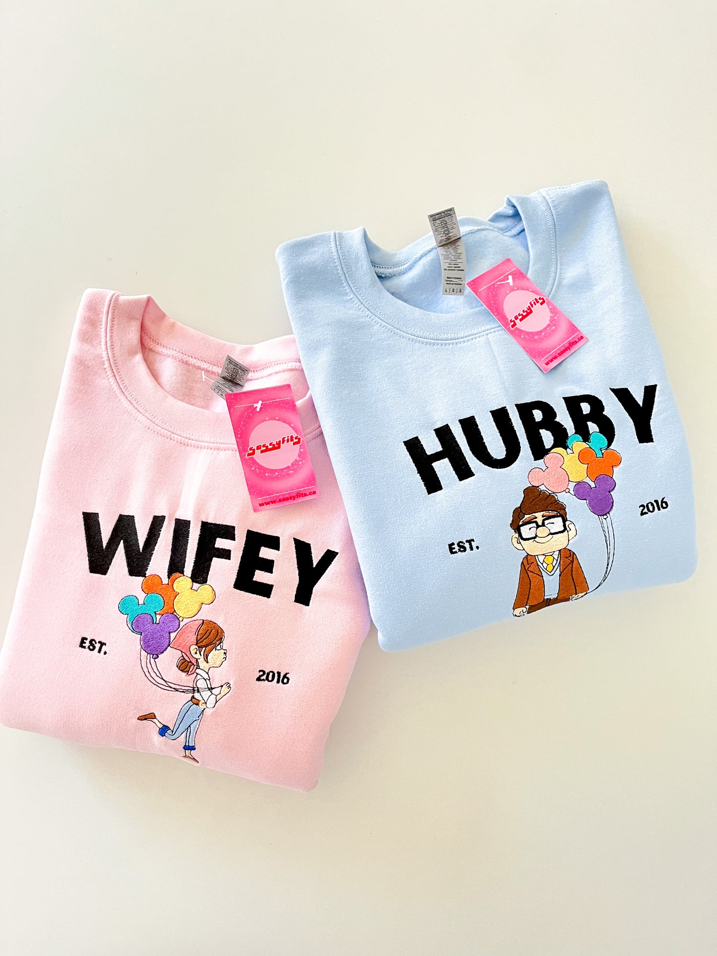 Custom Hubby & Wifey Embroidered Sweatshirts