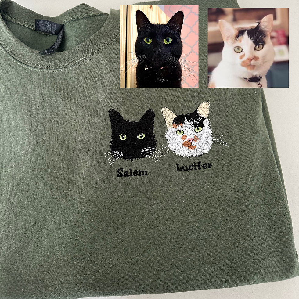 Custom Pet Portrait Embroidered Sweatshirt