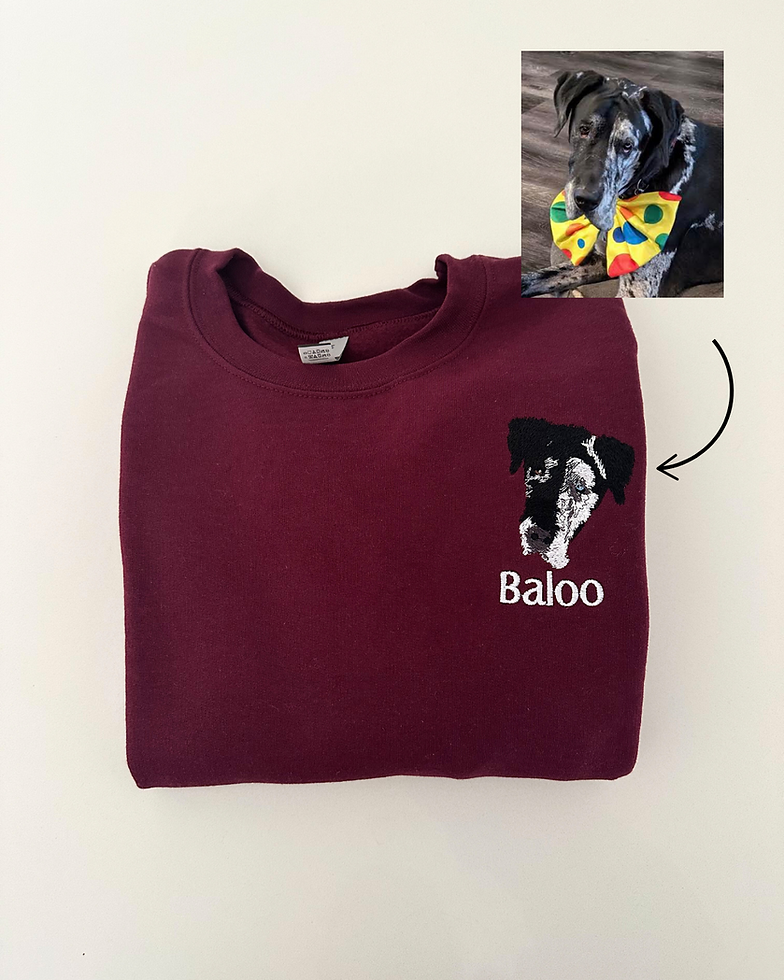 Custom Pet Portrait Embroidered Sweatshirt
