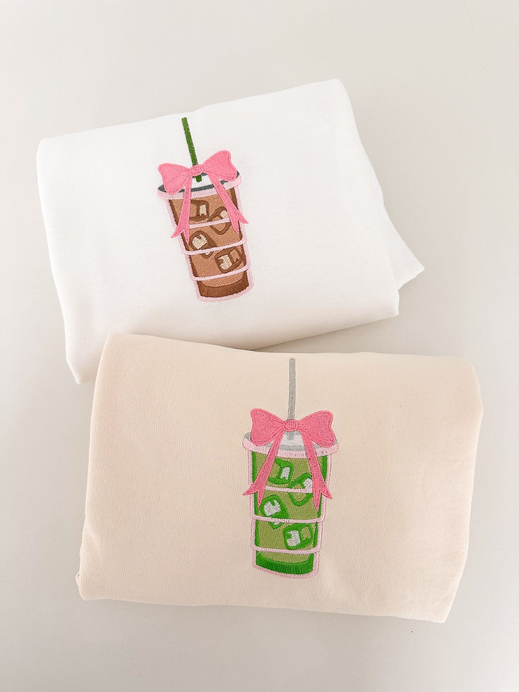 Iced Coffee & Matcha Coquette Sweaters