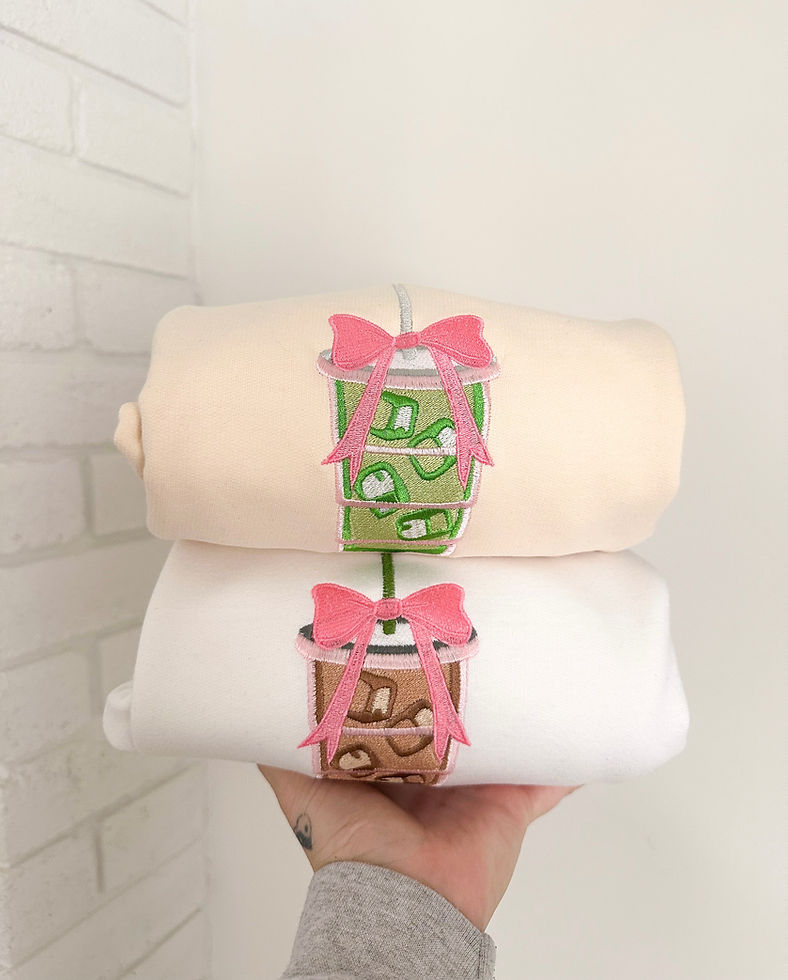 Iced Coffee & Matcha Coquette Sweaters
