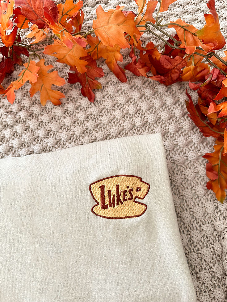 Luke’s Diner Embroidered Crewneck or Hoodie