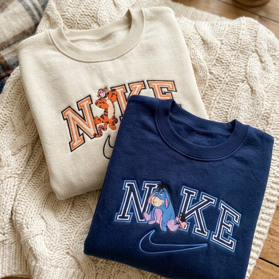 Hundred Acre Woods Friends Embroidered Matching Sweatshirt