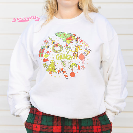 The Grinch Christmas Crewneck – Whoville Holiday Sweatshirt