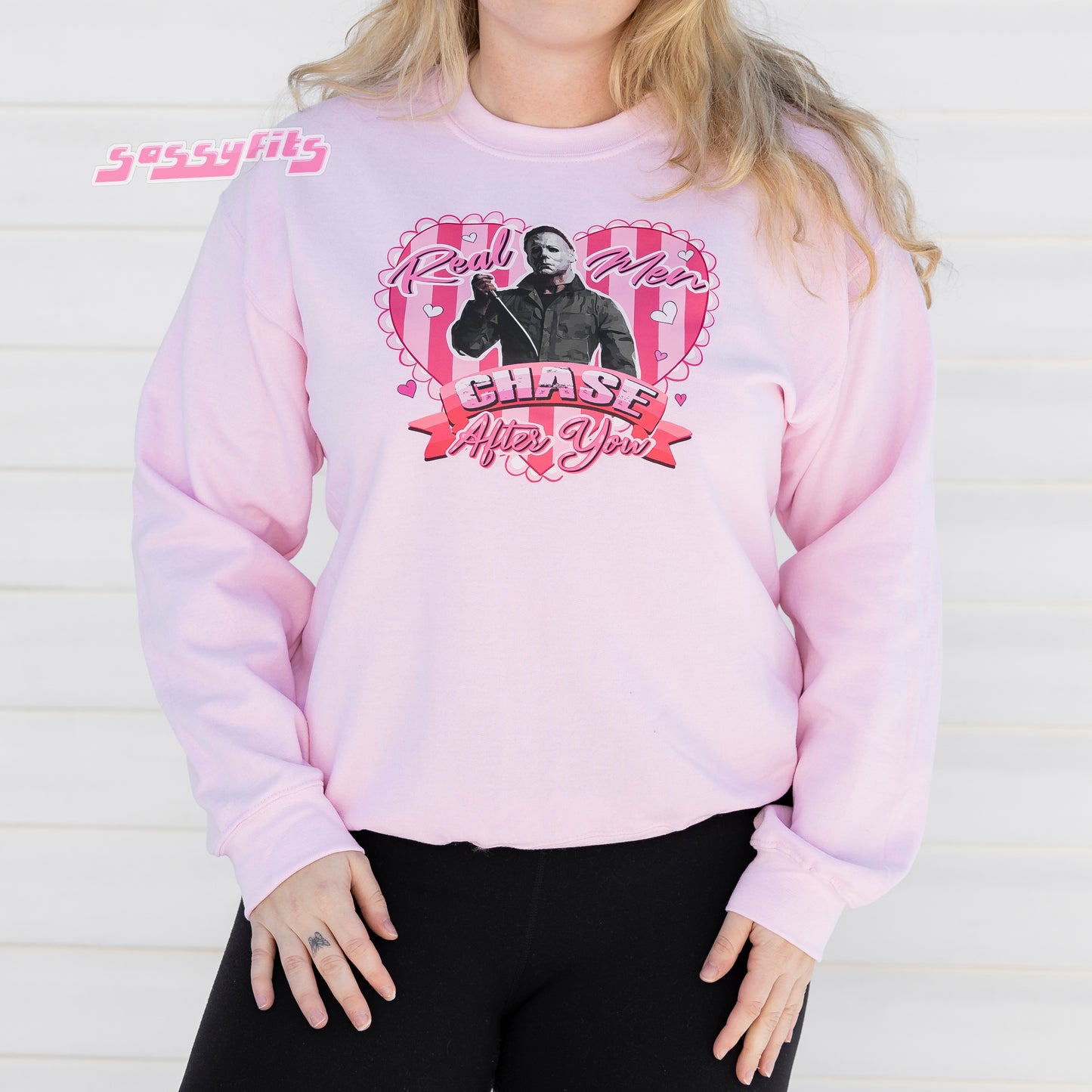 Pink Valentine Horror-Style Graphic Crewneck / Hoodie