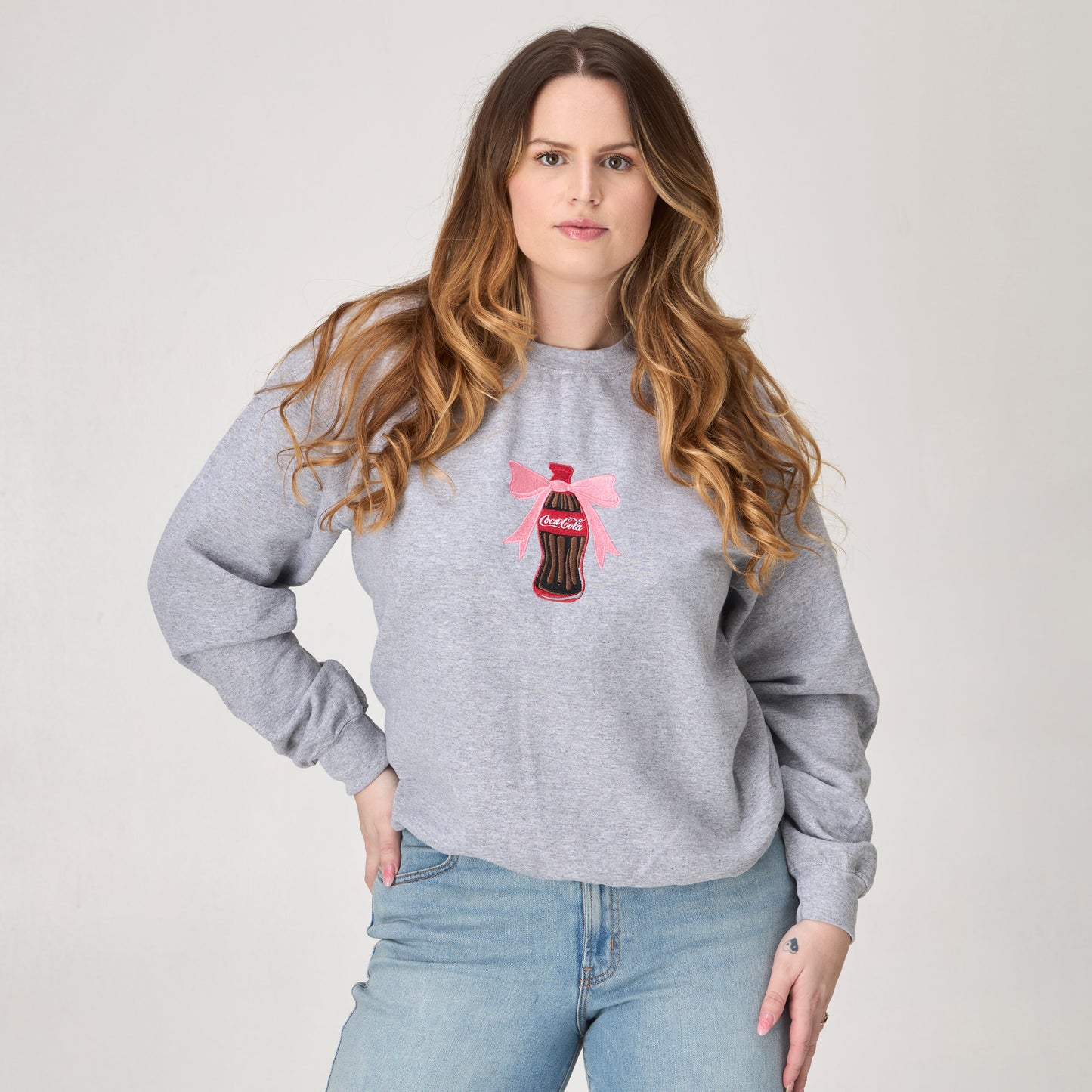 Classic Soda Bow Bottle Embroidered Sweatshirt