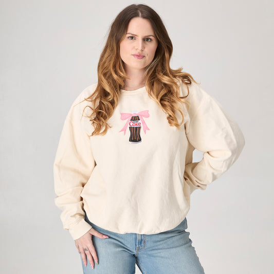 Diet Bow Bottle Embroidered Sweatshirt