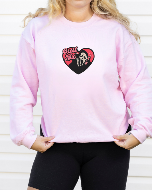 Call Me Embroidered Sweater