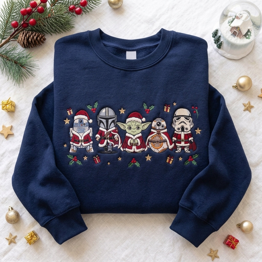 Galaxy Wars Embroidered Holiday Sweatshirt