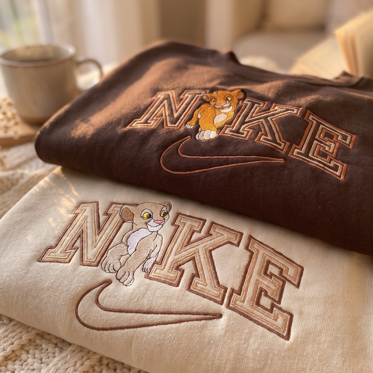 Lion Cubs Matching Embroidered Sweatshirt