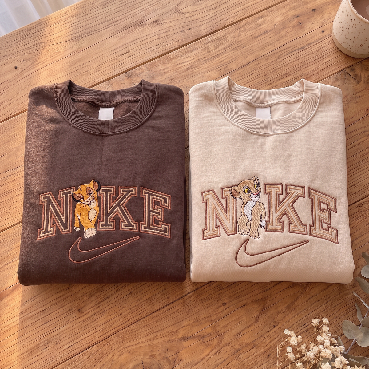Lion Cubs Matching Embroidered Sweatshirt