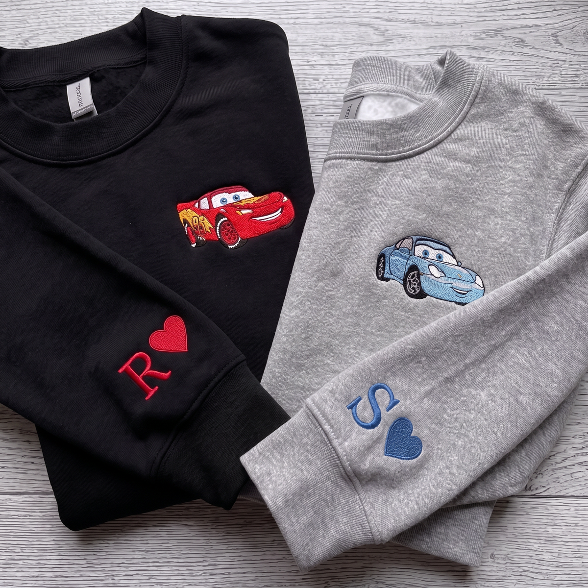 Matching Cars couple Embroidered sweatshirt