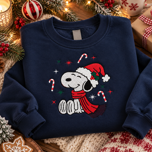 CandyCane Holiday Embroidered Sweatshirt