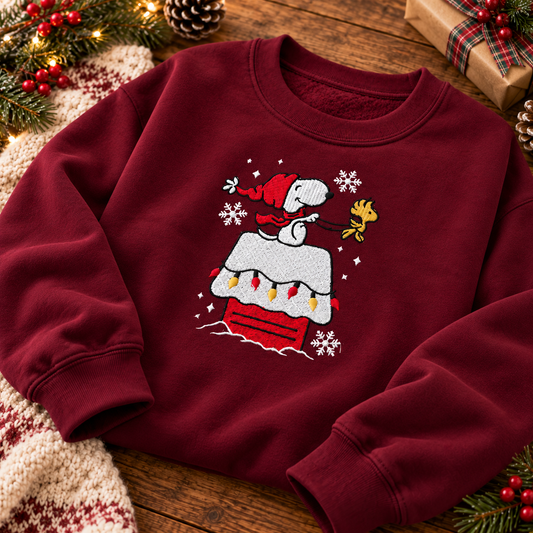Woodstock x Dog Holiday Embroidered Sweatshirt