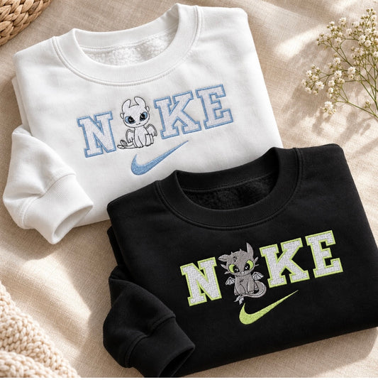 Matching Dragons Embroidered Sweatshirt