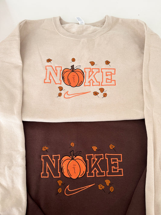 Pumpkin Matching Embroidered Sweaters