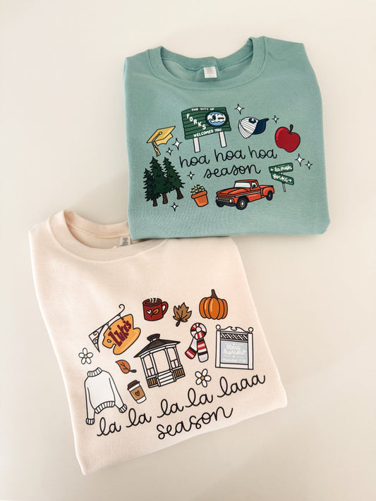 La La La Season Cozy Crewneck Sweater
