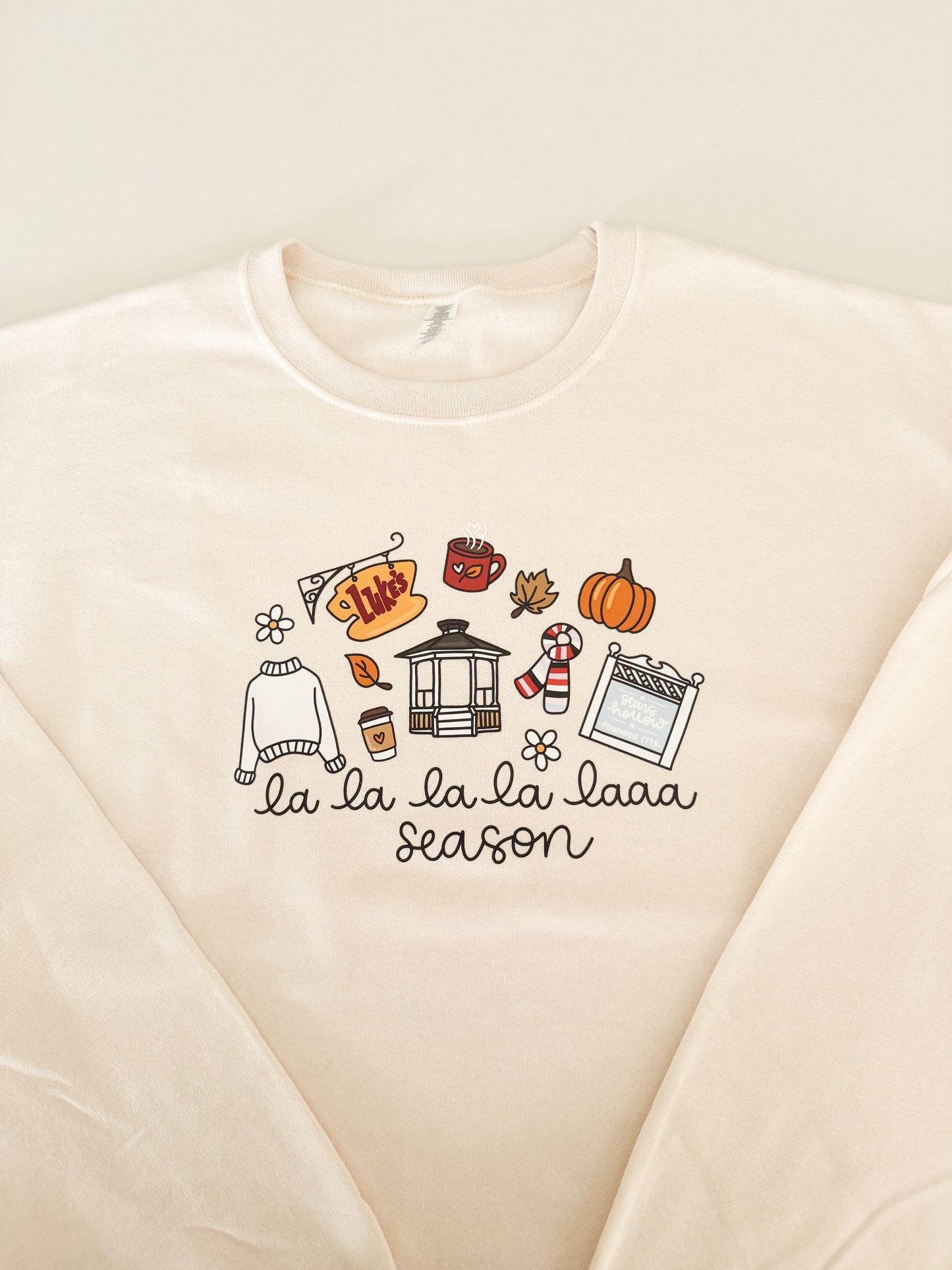 La La La Season Cozy Crewneck Sweater