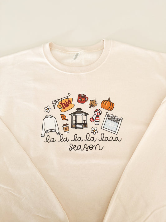 La La La Season Cozy Crewneck Sweater