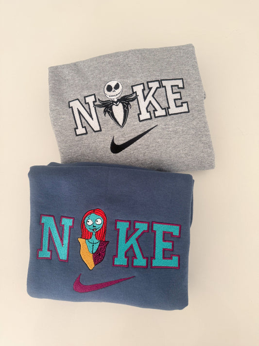 Jack & Sally Embroidered Matching Sweatshirts