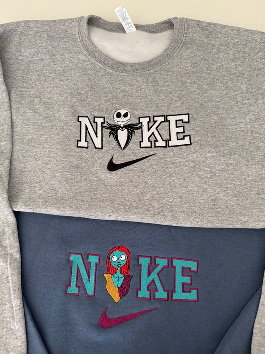 Jack & Sally Embroidered Matching Sweatshirts