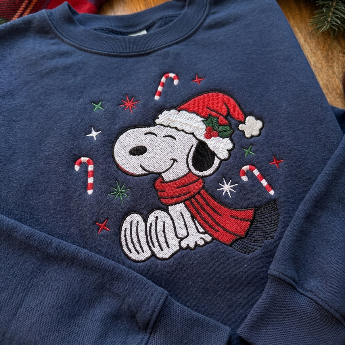 CandyCane Holiday Embroidered Sweatshirt