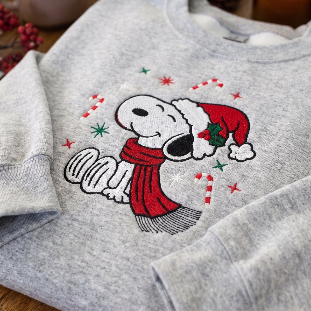 CandyCane Holiday Embroidered Sweatshirt