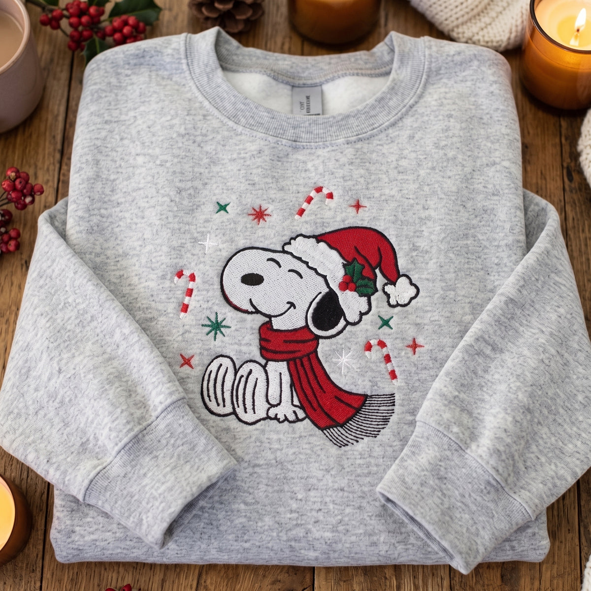 CandyCane Holiday Embroidered Sweatshirt