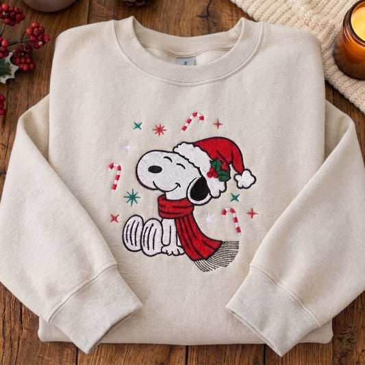 CandyCane Holiday Embroidered Sweatshirt