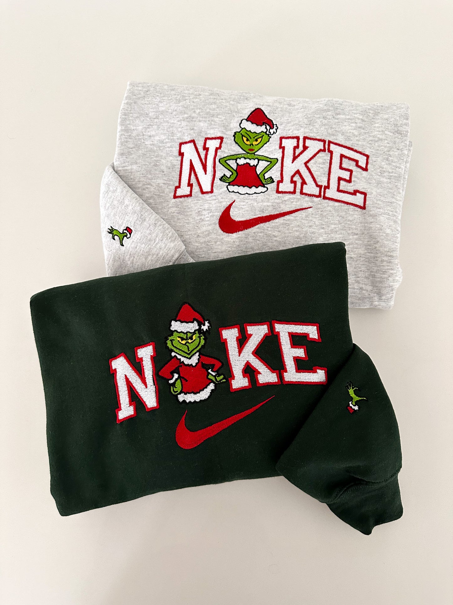 Matching Grinchmas Embroidered Sweatshirts