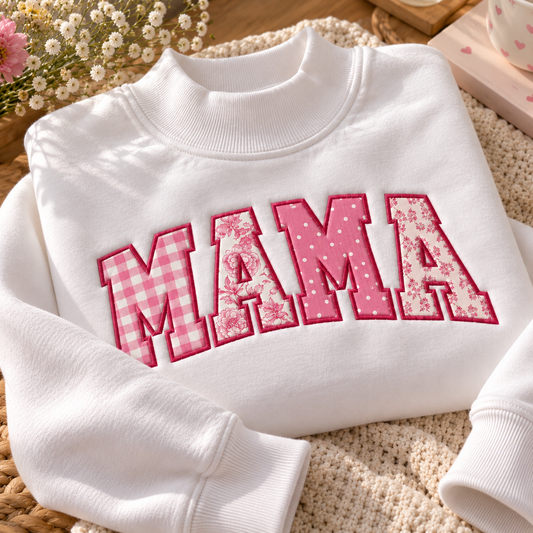 Custom Embroidered MAMA Mockneck Sweatshirt