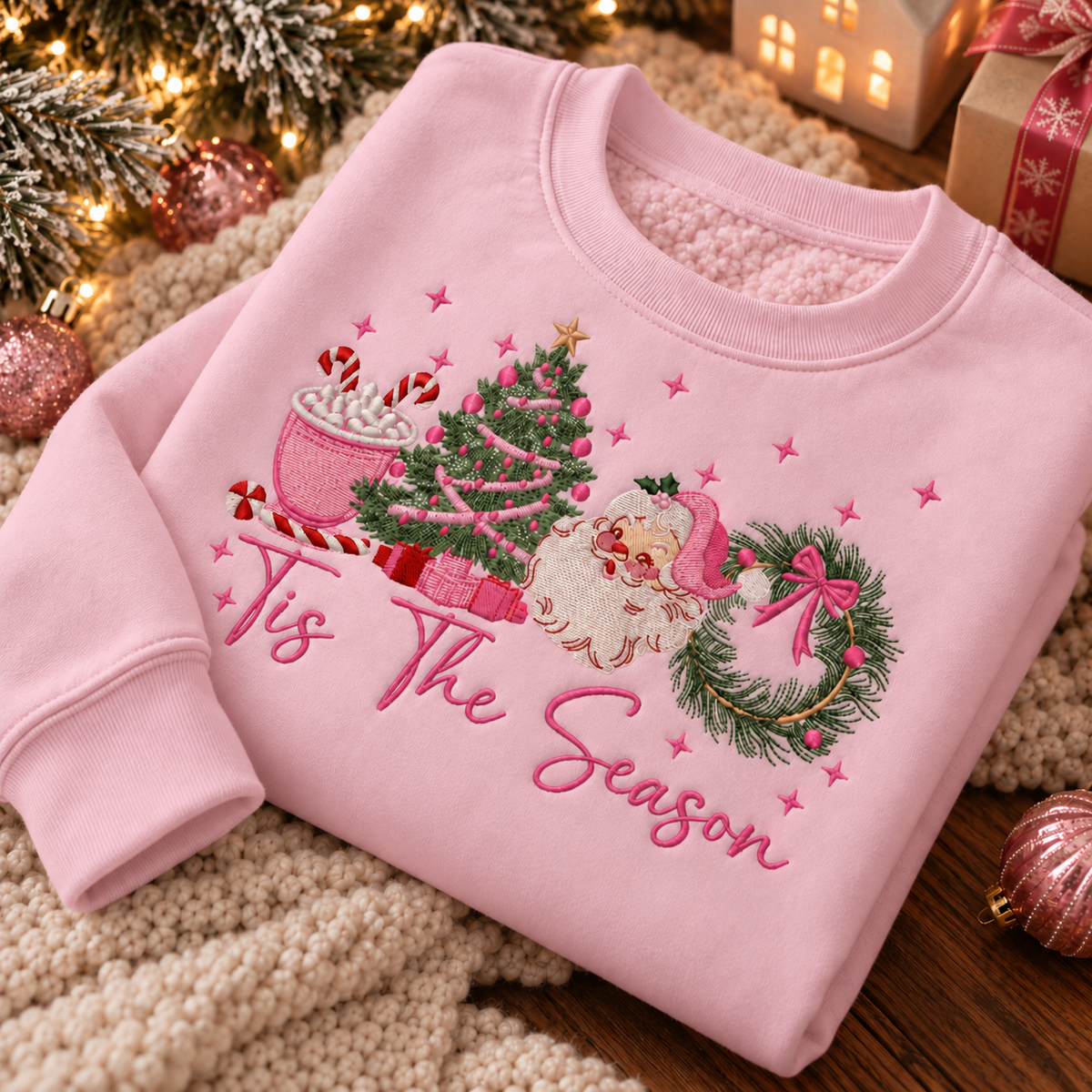 Tis the Season Christmas Embroidered Sweatshirt