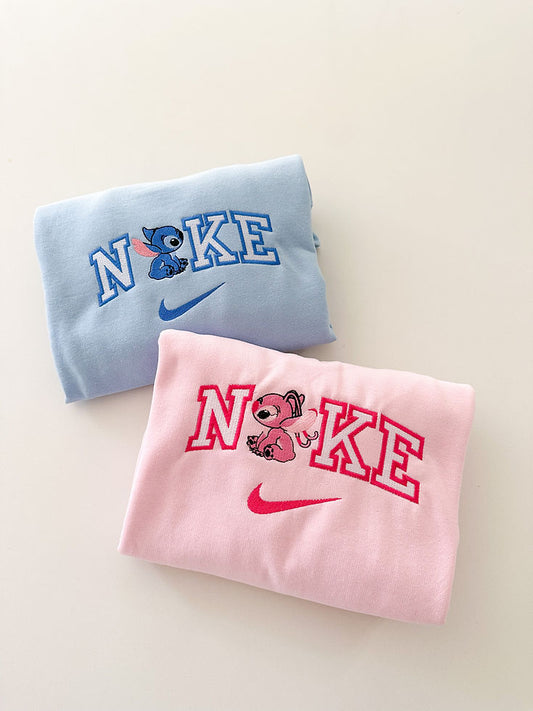 Cute Ailen Duo Embroidered Sweatshirts