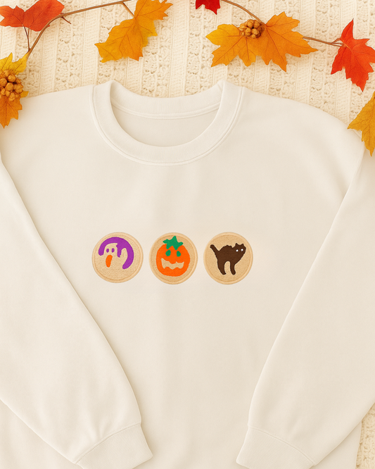 Halloween Cookies Embroidered Sweater