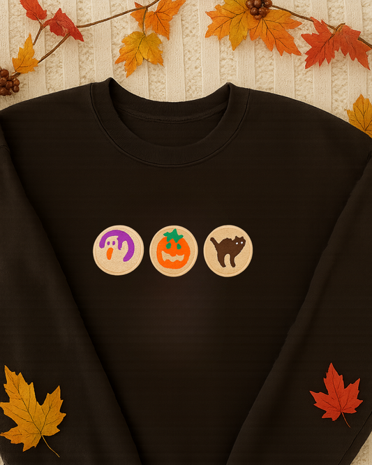 Halloween Cookies Embroidered Sweater