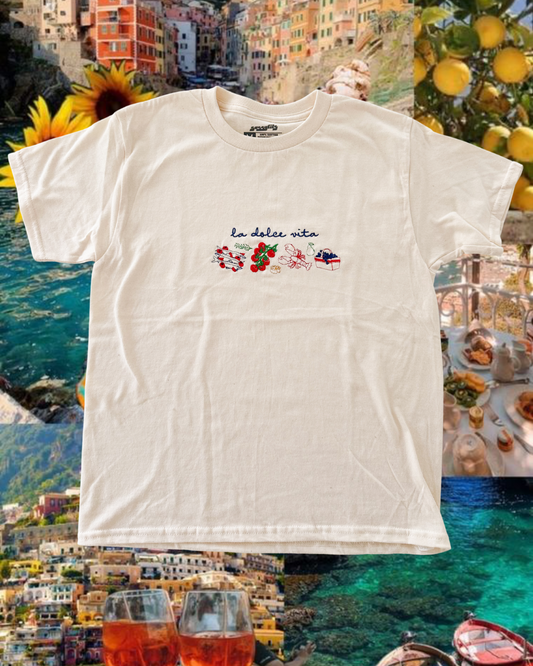 La Dolce Vita Embroidered Tee