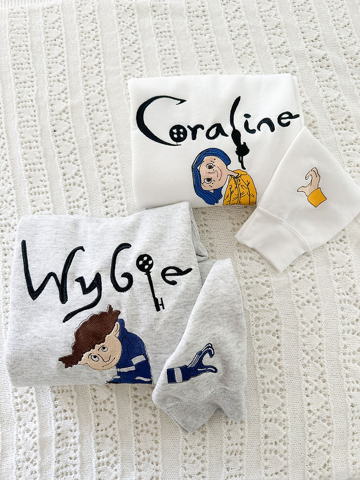 Coraline & Wybie Embroidered Crewneck Sweatshirts