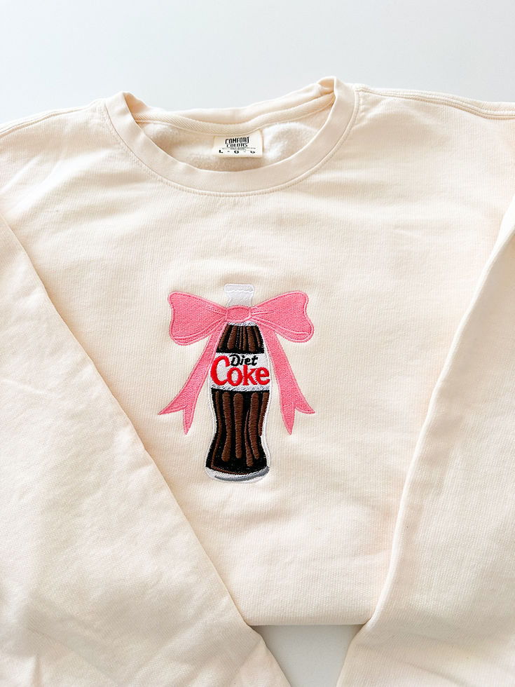 Diet Bow Bottle Embroidered Sweatshirt