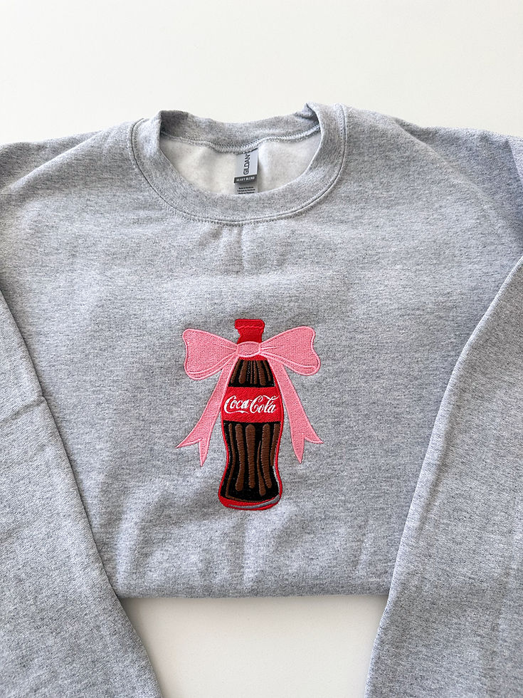 Classic Soda Bow Bottle Embroidered Sweatshirt