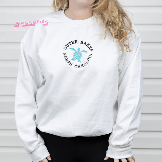 Outer Banks Sea Turtle Embroidered Crewneck/Hoodie