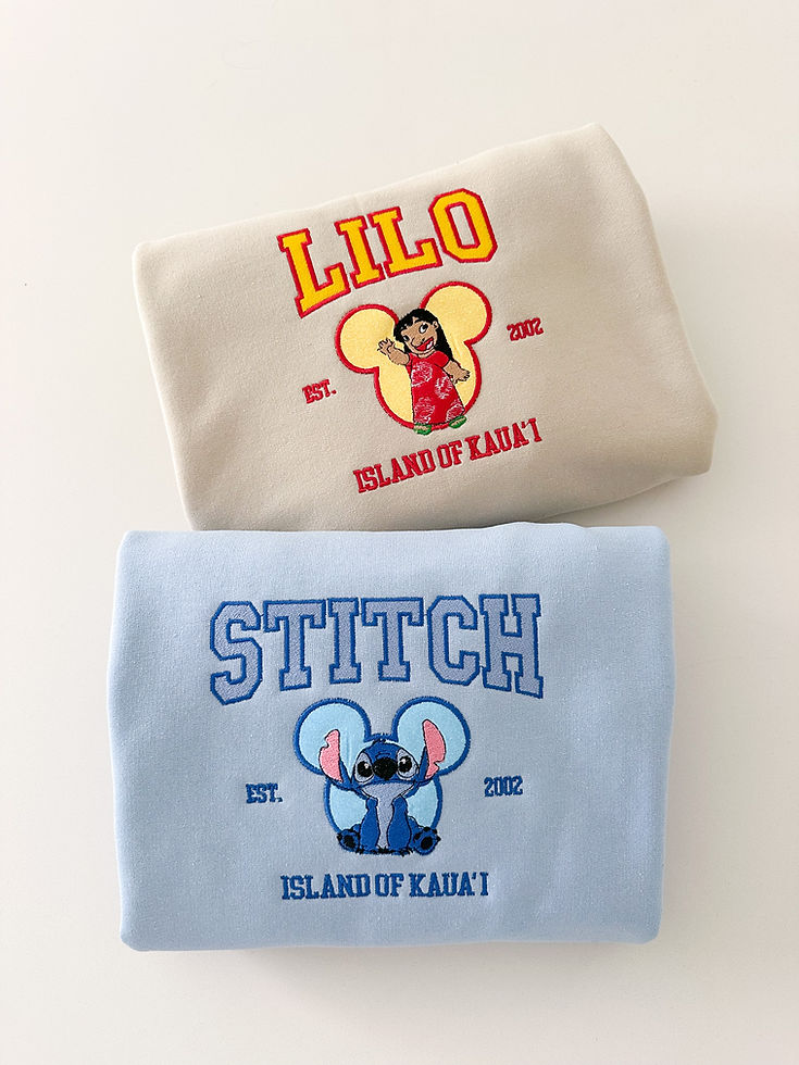 Matching Bestie's Embroidered Crewnecks