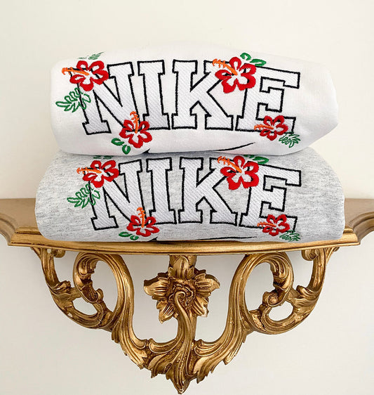 Hibiscus Floral Embroidered Sweatshirt