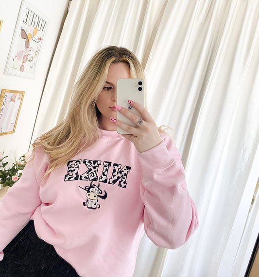 Cow Print Embroidered Sweatshirt