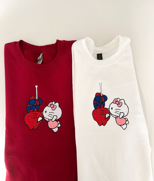 Superhero & Kitty Embroidered Sweatshirt